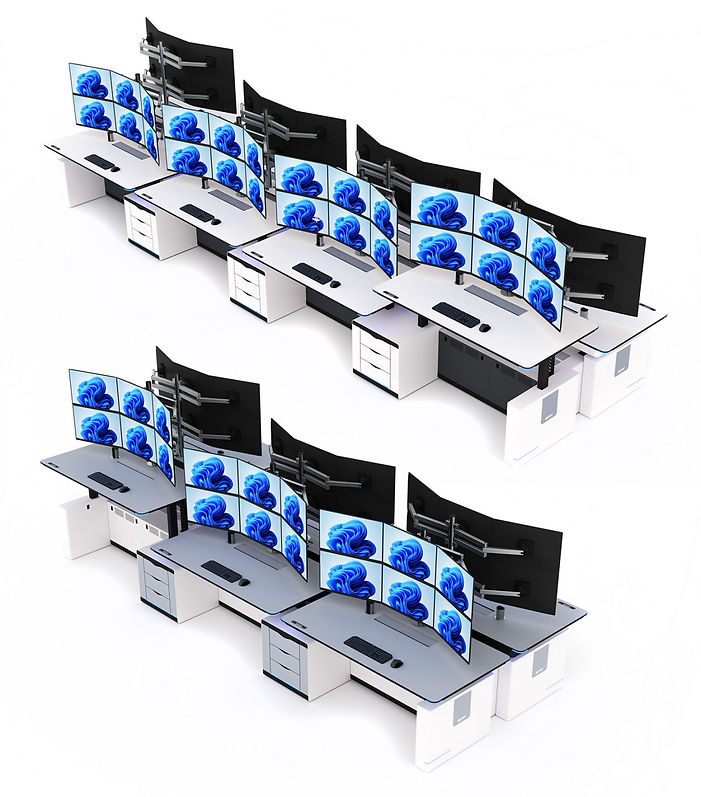 Technical trading consoles - Technical furniture for control rooms, noc, soc, cyber room, Furniture for security rooms, furniture for control centers, technical furniture for command centers, energy and operations