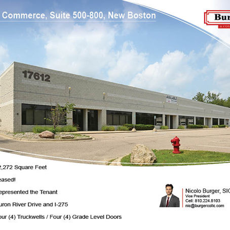 Burger and Company Announces a 12,272 Square Foot Industrial Property Leased