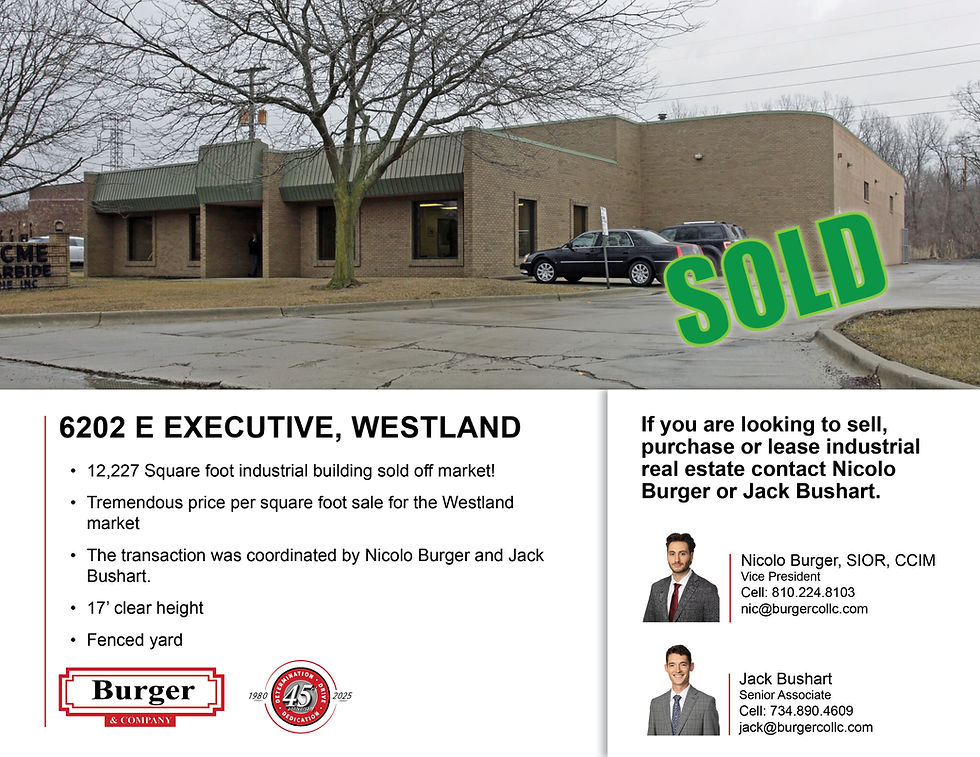 Burger and Company Announces a 12,227 Square Foot Industrial Building Sold