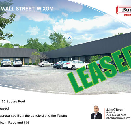 Burger and Company Announces a 2,150 Square Foot Industrial Suite Leased