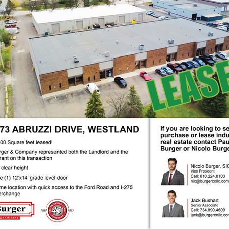 Burger and Company Announces a 4,000 Square Foot Industrial Unit Leased
