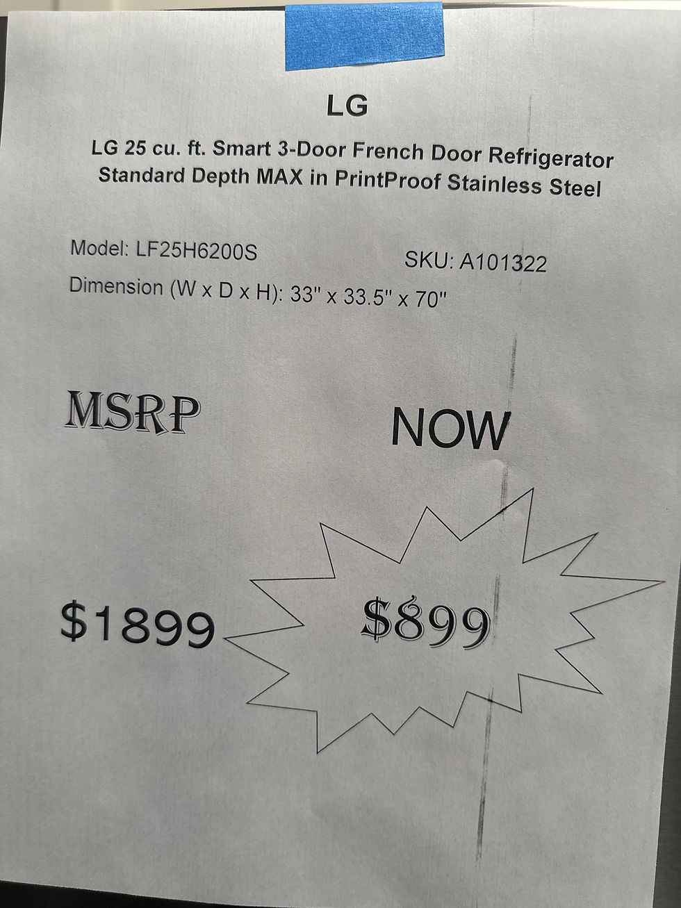 Thumbnail: LG 25 cu. ft. Smart 3-Door French Door Refrigerator Standard Depth