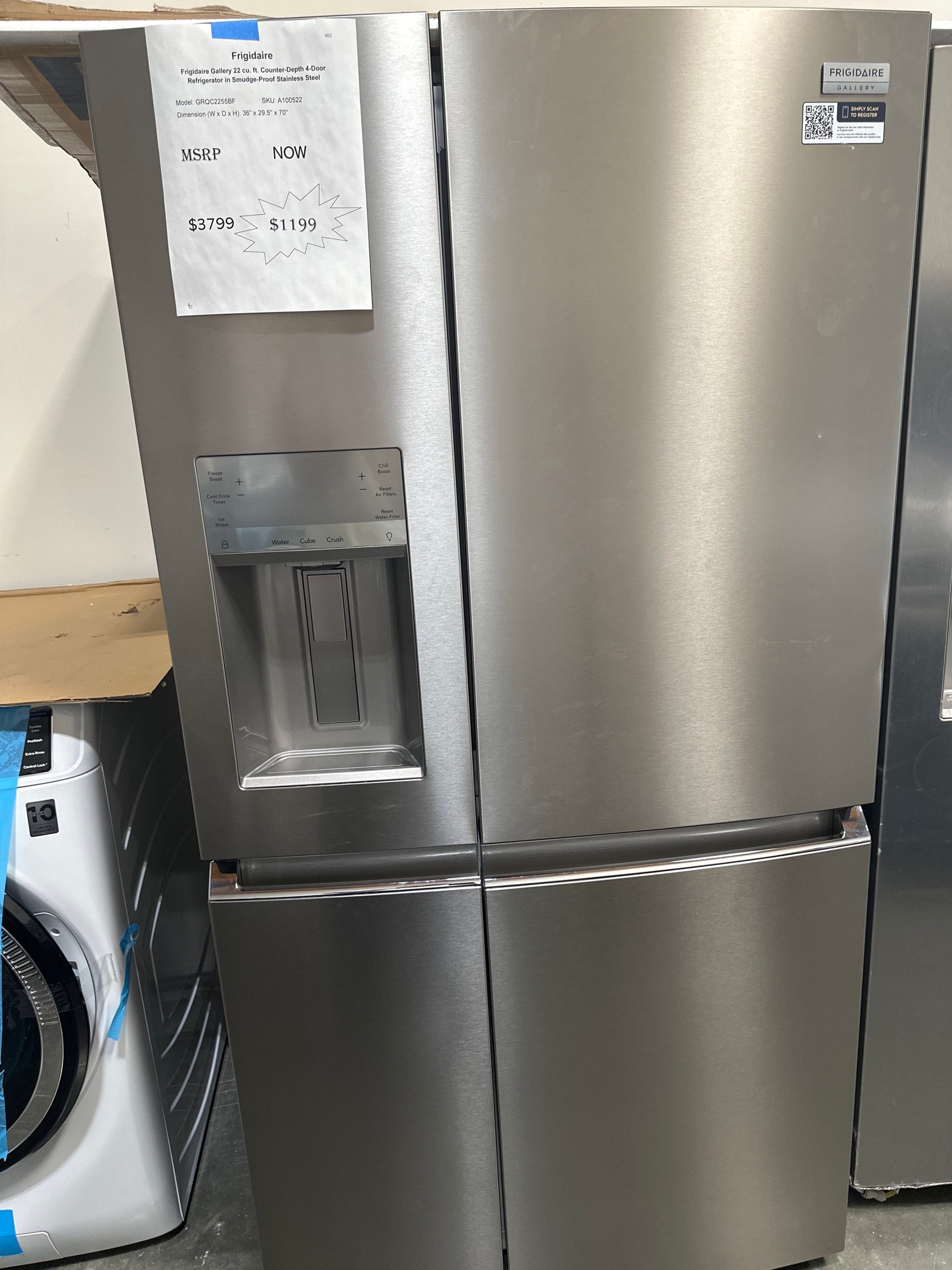 Frigidaire Gallery 36 in. 22 cu. ft. Counter-Depth 4-Door Refrigerator