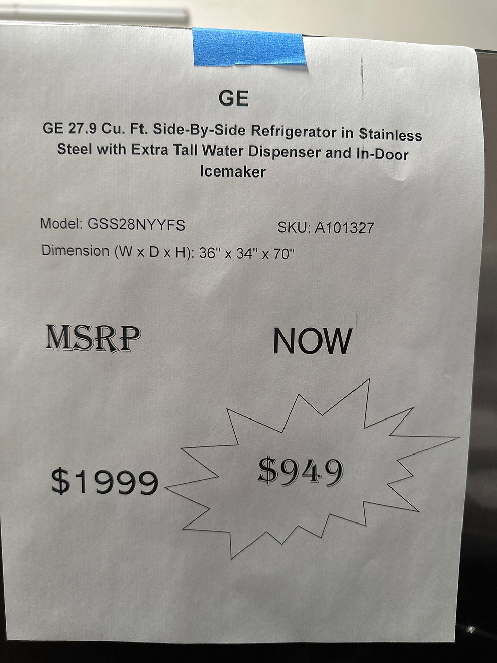 Thumbnail: GE 27.9 Cu. Ft. Side-By-Side Refrigerator in Stainless Steel
