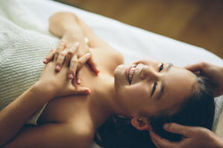 Girl massage smile