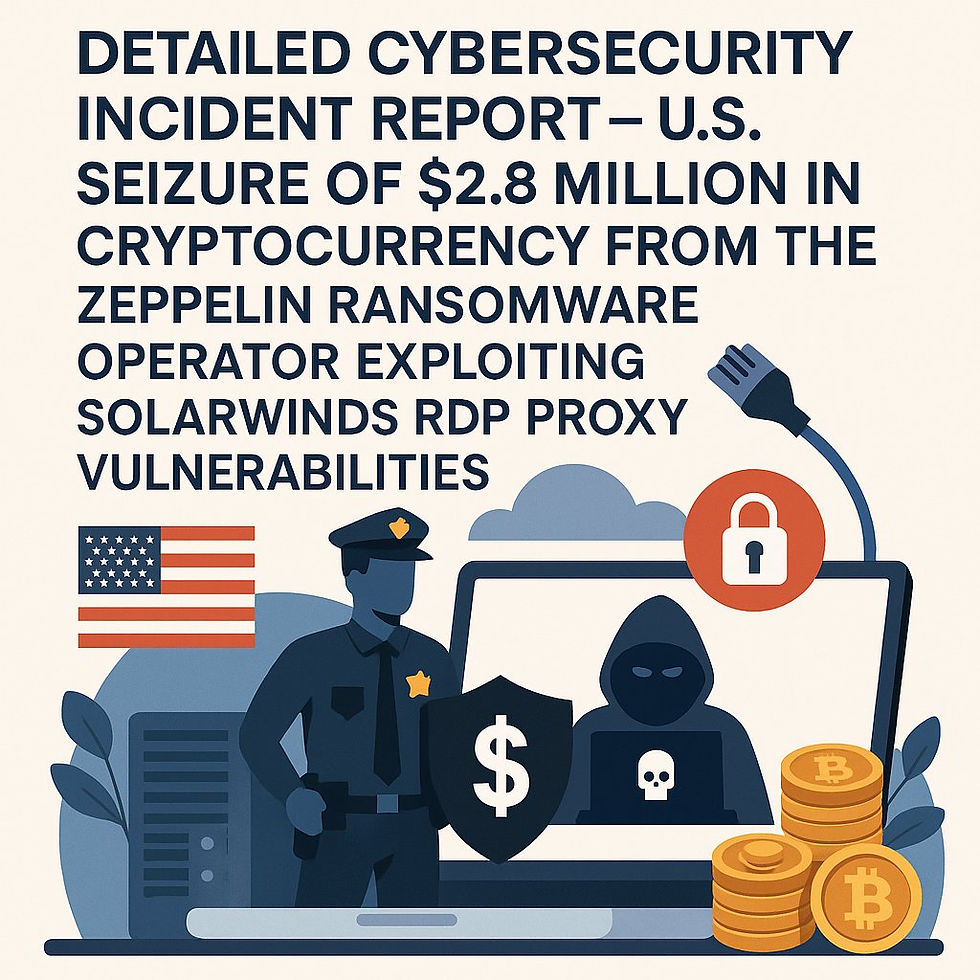 Image for post about U.S. seizes $2.8 million in crypto from Zeppelin ransomware operator