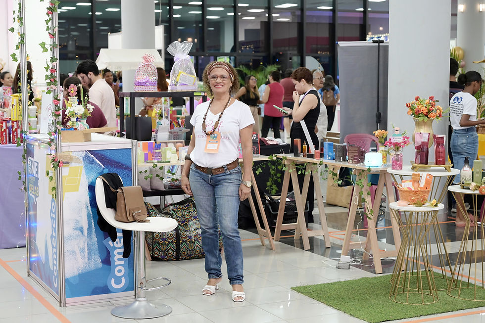 A microempreendedora Malvina de Fátima Amaral dos Santos aposta na Feira do Empreendedor para fortalecer a marca e gerar novos negócios.