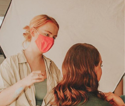 Grace Fryover on the job for an editorial shoot.
