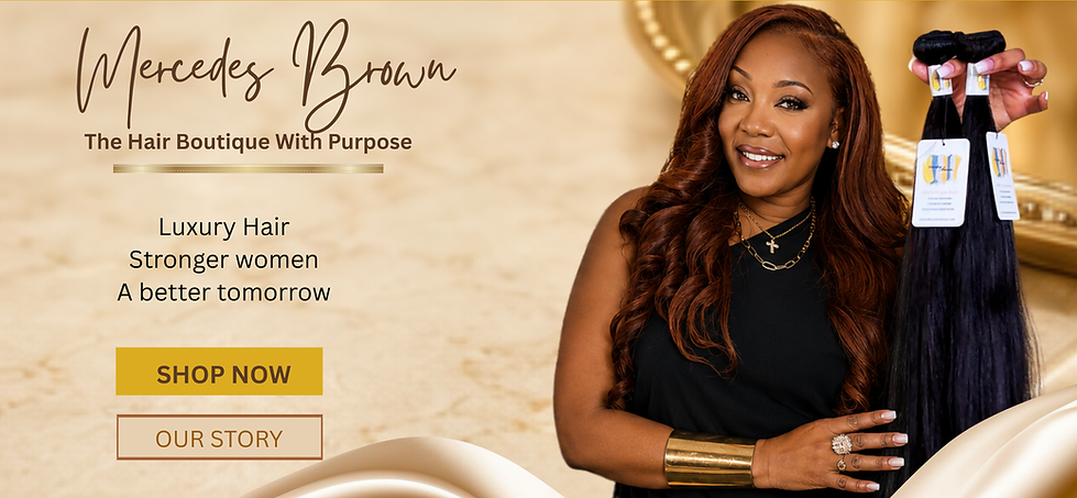 Mercedes Brown luxury hair boutique in Cincinnati offering premium hair extensions and wigs