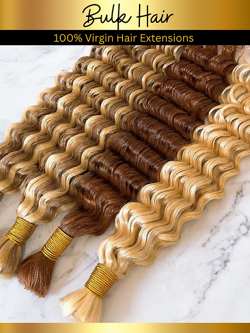 Say hello to our new 100% human bulk hair — the ultimate go-to for creating stunning boho braids, seamless crochet styles, and so much more. Whether you're crafting a natural protective look or going full-on glam, this hair is designed to blend beautifully, move naturally, and style effortlessly. No synthetic shine, no stiffness — just soft, luxurious strands that can be heat styled, colored, and reused with care.Â