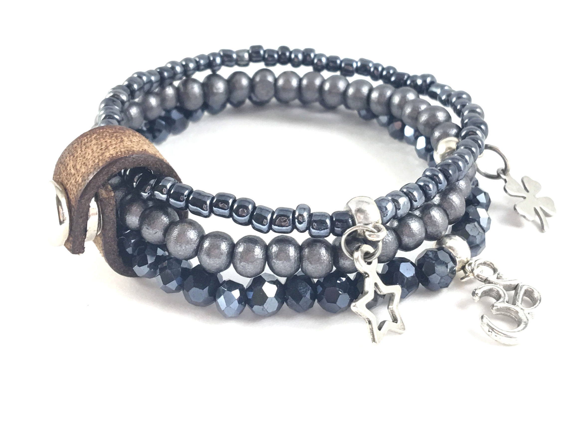 Mix & Match Bracelet with Leather Strap