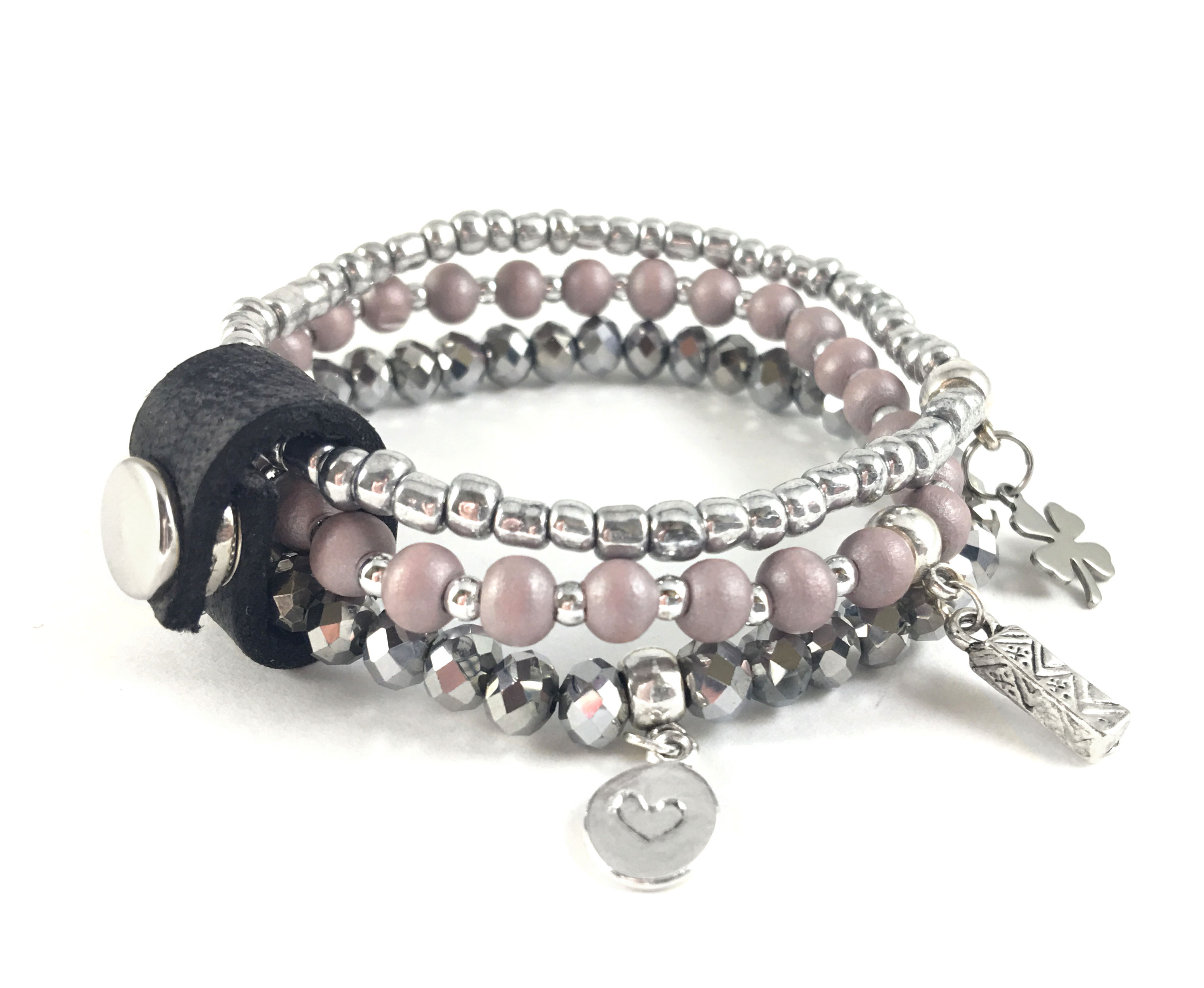 Mix & Match Bracelet with Leather Strap