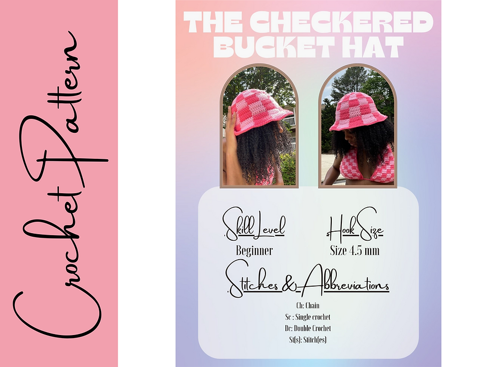 Thumbnail: Checkered Bucket Hat | Crochet Pattern