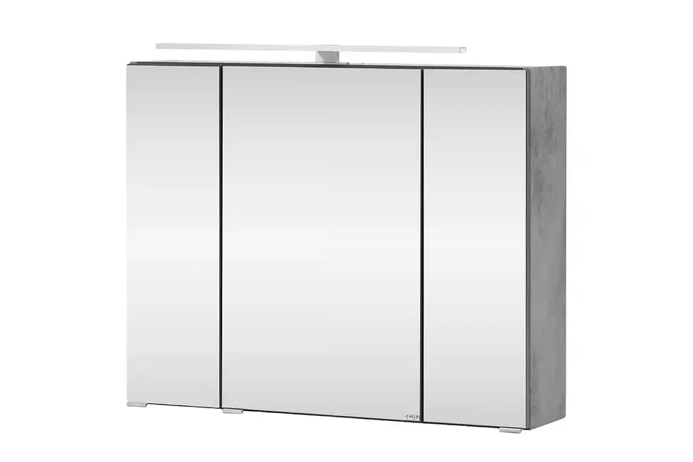 Miniaturbild: Bad-Spiegelschrank FLORIDA- 3-türig - 100 cm breit - weiß/grau/Buche/e