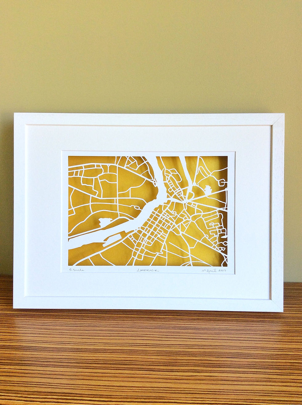 Limerick city papercut map
