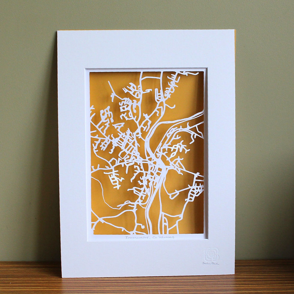 Thumbnail: Enniscorthy papercut map
