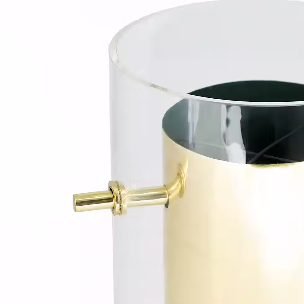 Thumbnail: Close-up of Klong Alba vase brass collar on clear glass cylinder