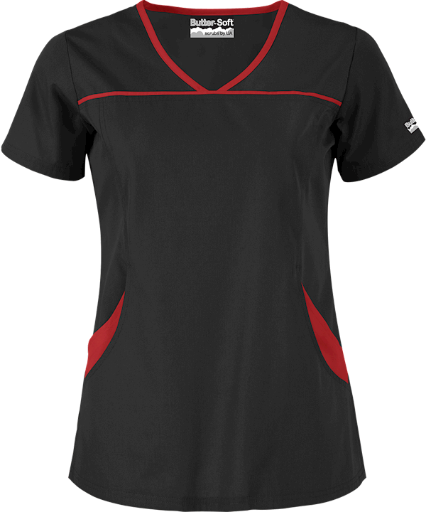 BLUSA NEGRA VIVOS ROJOS