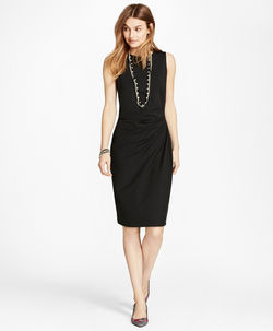 VESTIDO NEGRO DAMA CON DRAP