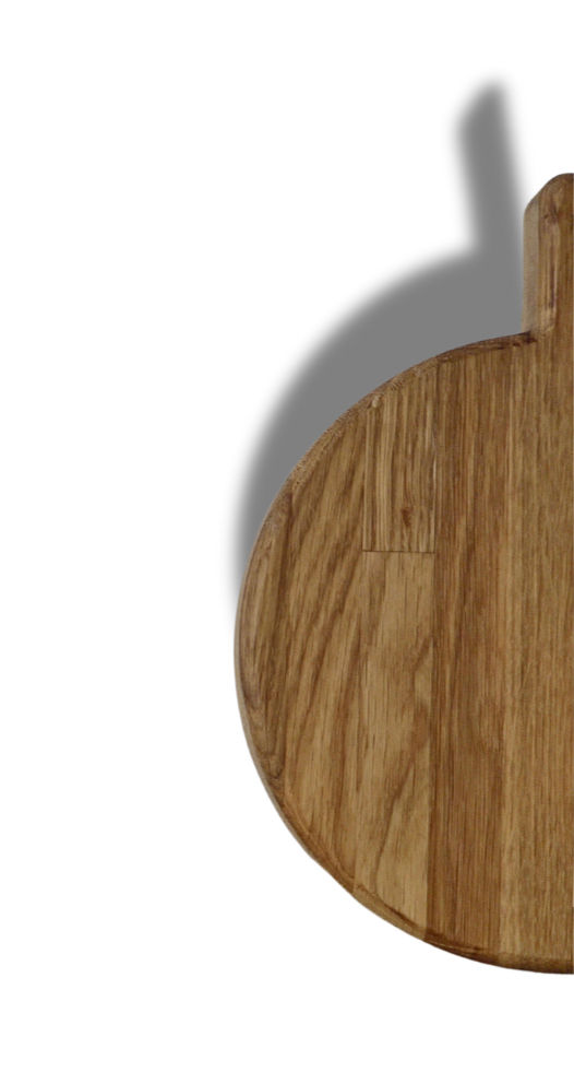 Miniature : Planche à découper circulaire style1 en chêne massif D: 20 cm