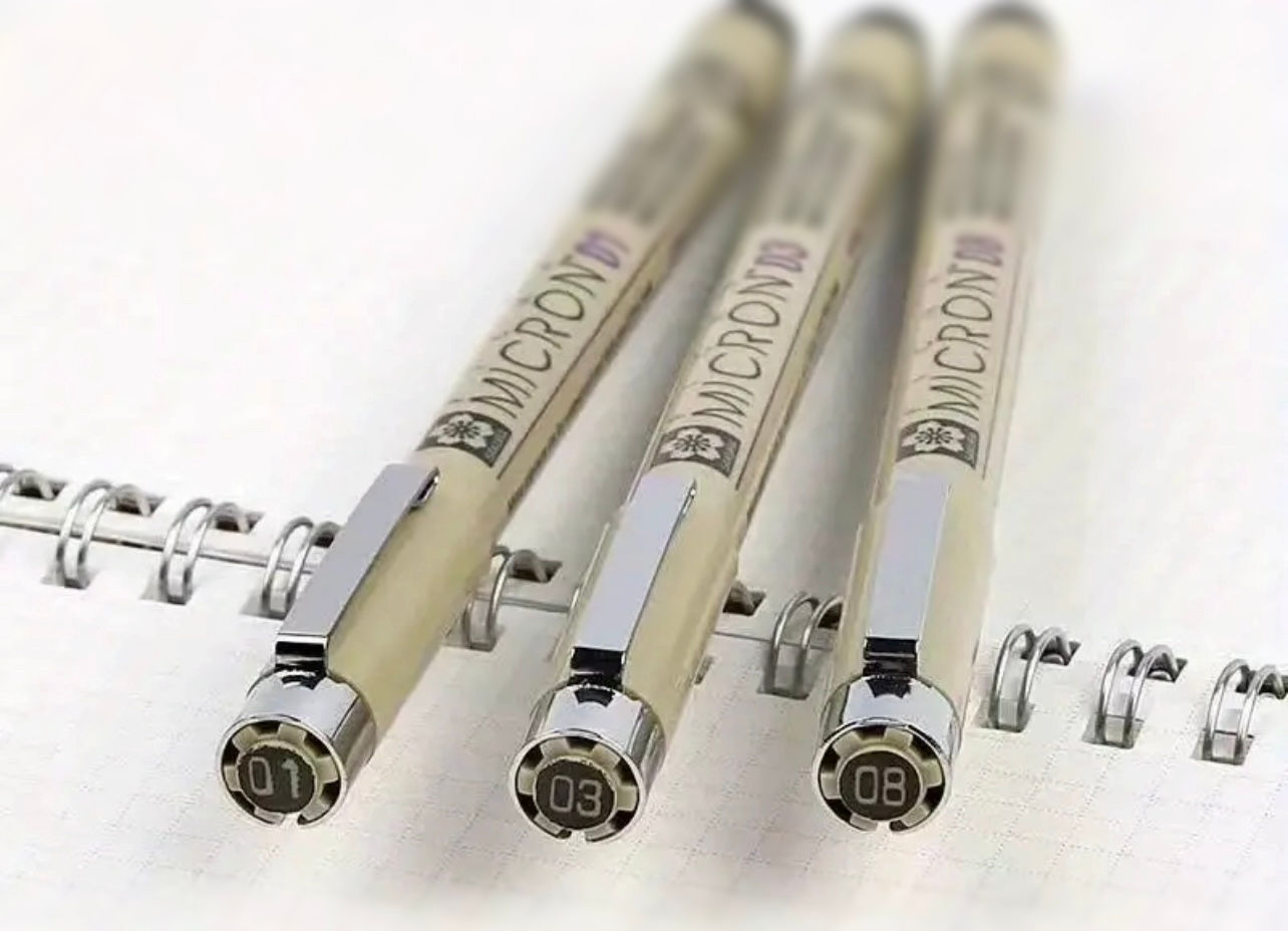Micron Fineliner Pens - Pack of 3