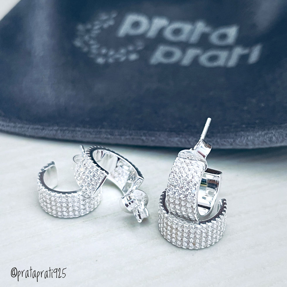 Miniatura: Argolinha Cravejada Zircônias, 3xR$79