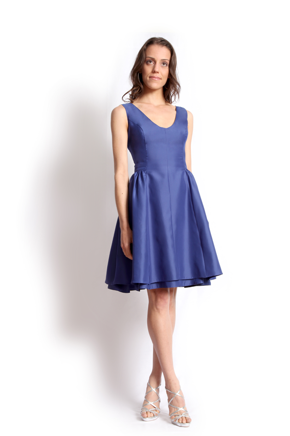 dk1404P sleeveless scoop reversible cocktail dress