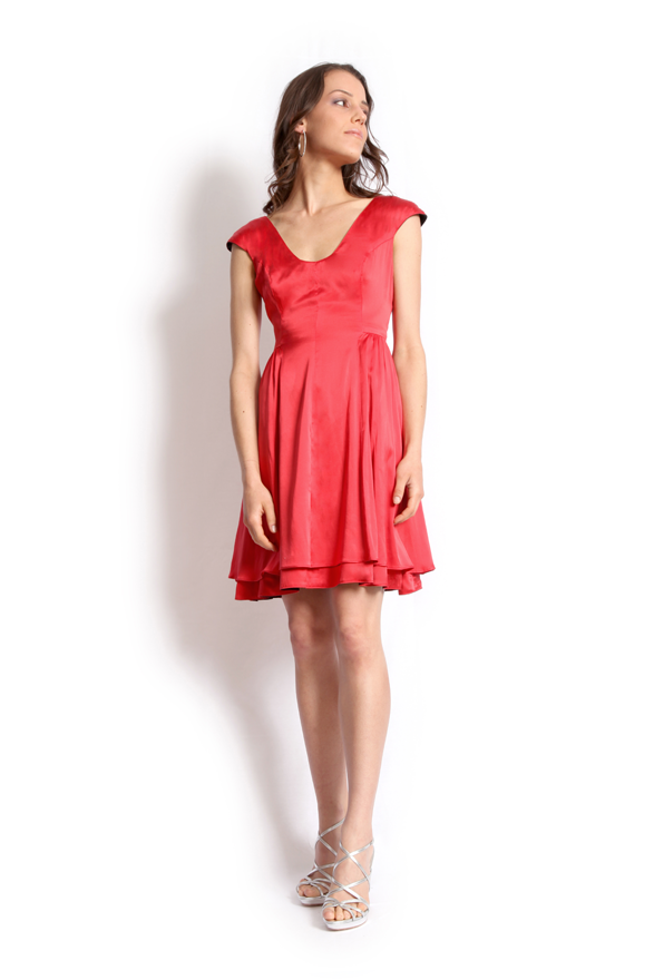 dk1202 cap sleeve reversible cocktail dress