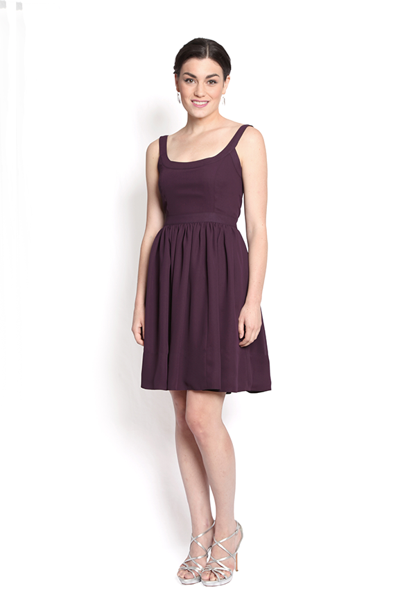 dk1605 banded detail reversible cocktail dress