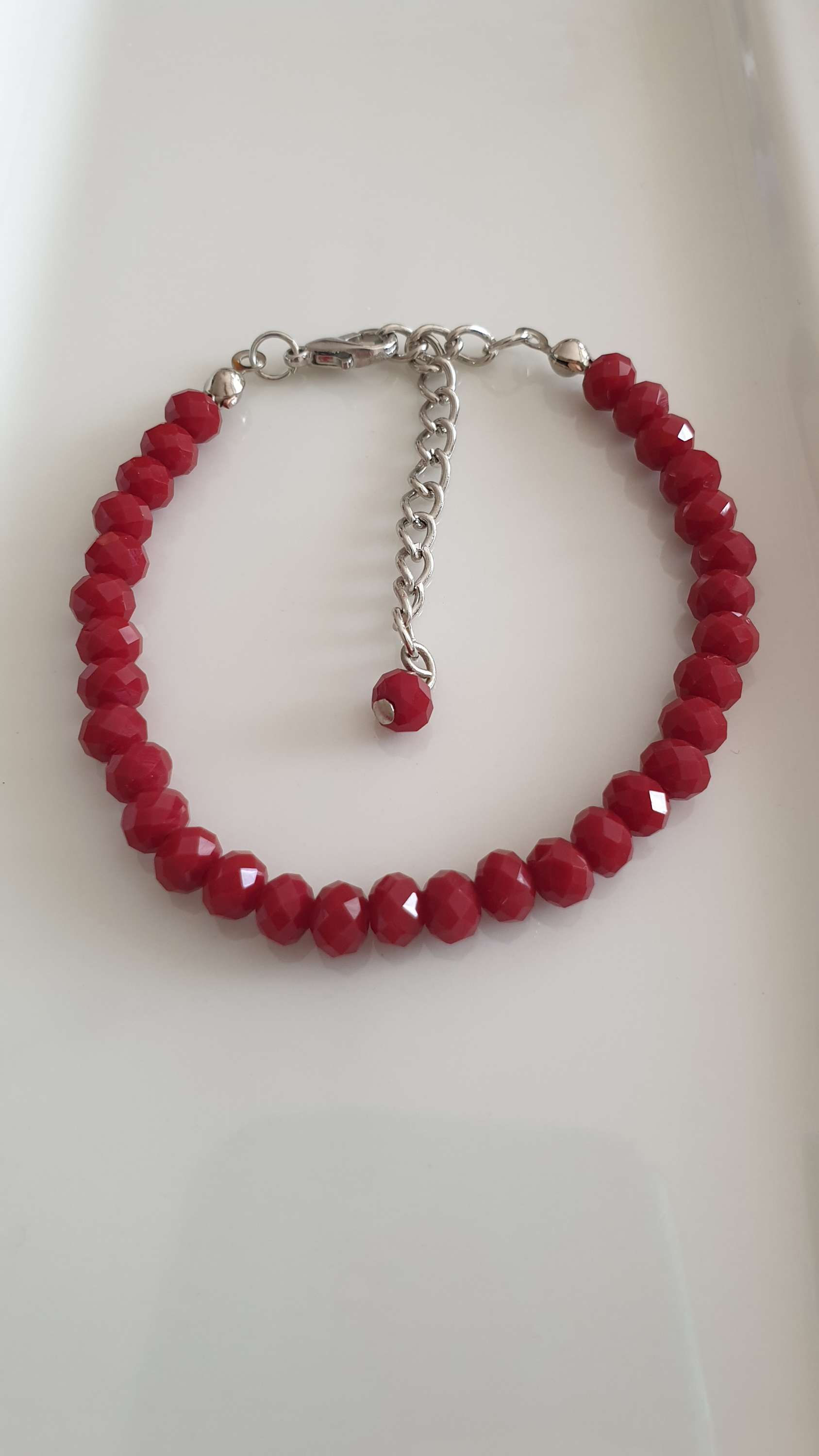 Bordo Kristal Bileklik 