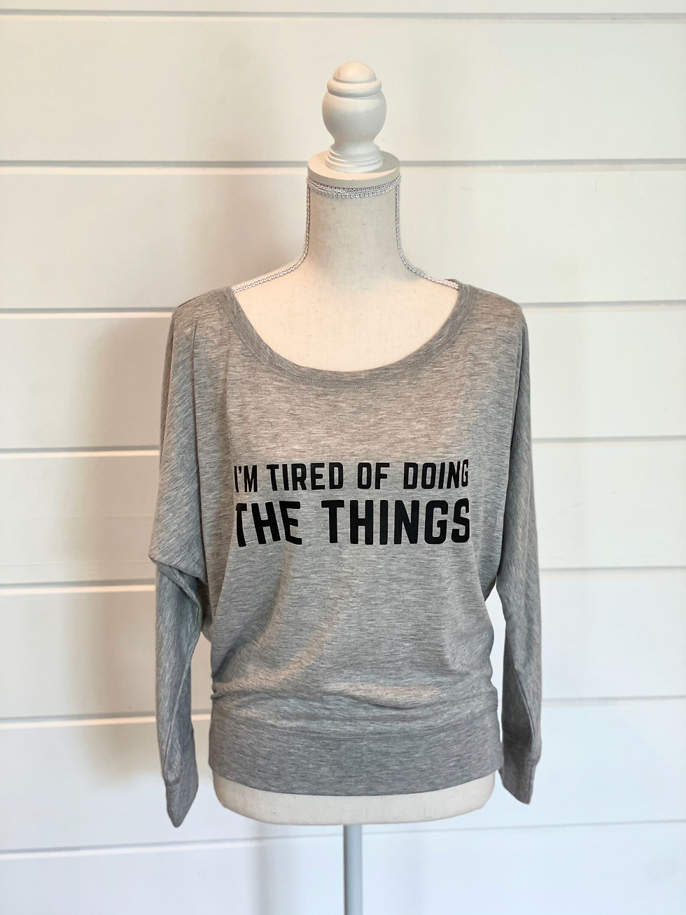 Thumbnail: I'm Tired Long Sleeve Off Shoulder Shirt