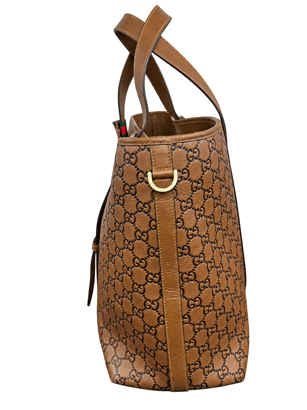 Thumbnail: Gucci GG Brown Leather Tote Bag with Dust Bag and COA