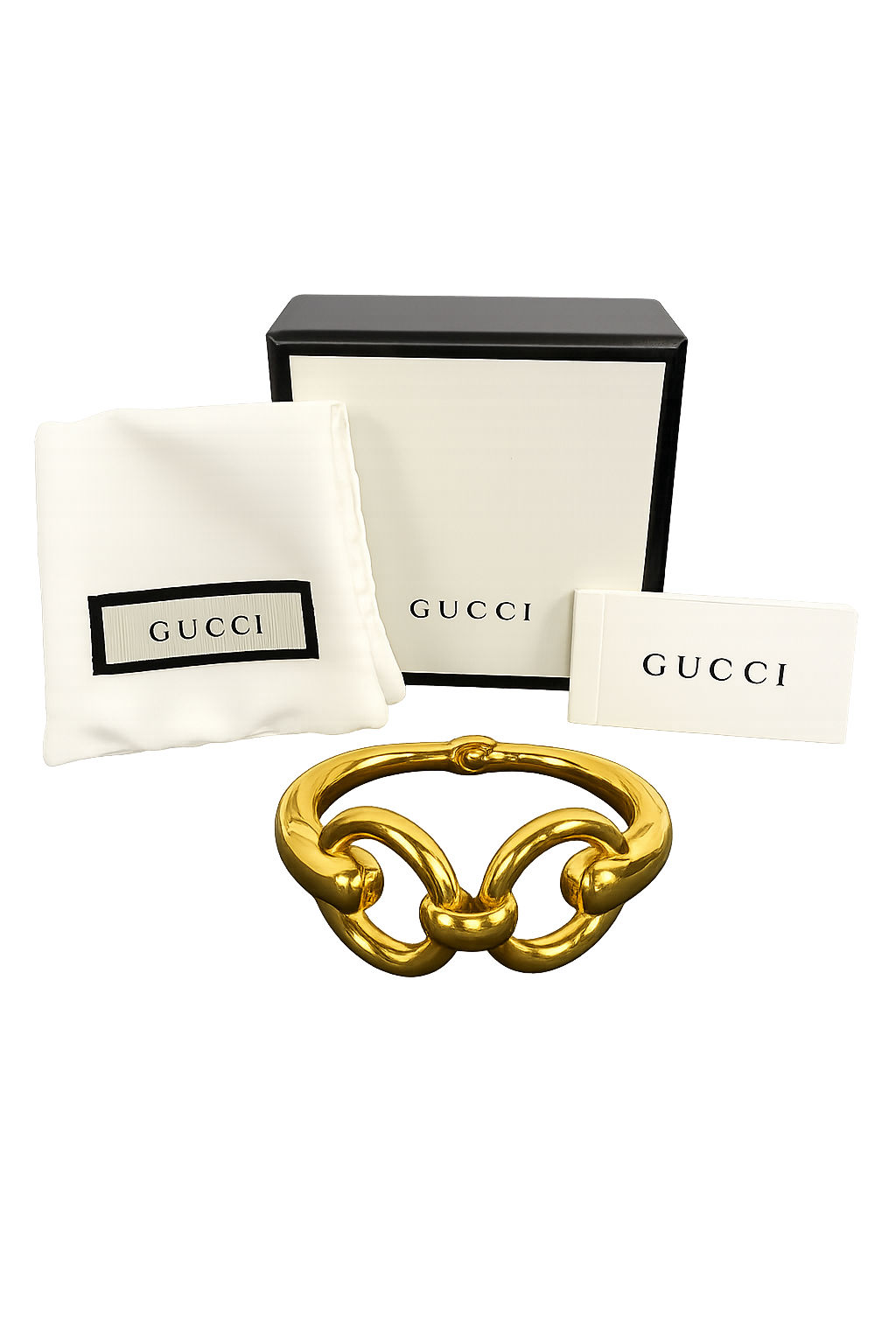 Gucci Horsebit Bangle Bracelet, vintage with dustbag, box, booklet, and COA