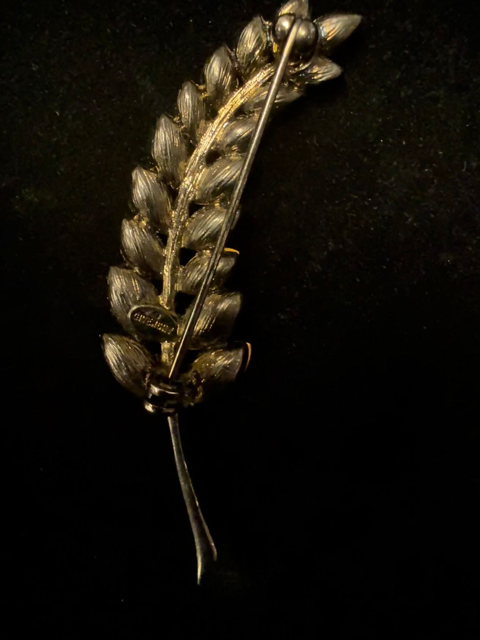 Thumbnail: GIVENCHY vintage purple marquise cut rhinestone brooch 