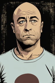 How to Leverage AI - Midjourney Art AI - Joe Rogan Portrait in the style of Mike Judge