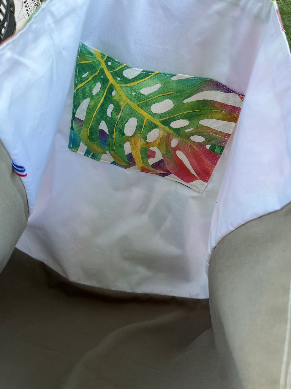 Miniature : SAC TOTE-BAG TROPICAL VERT - LEELOA - INTERIEUR