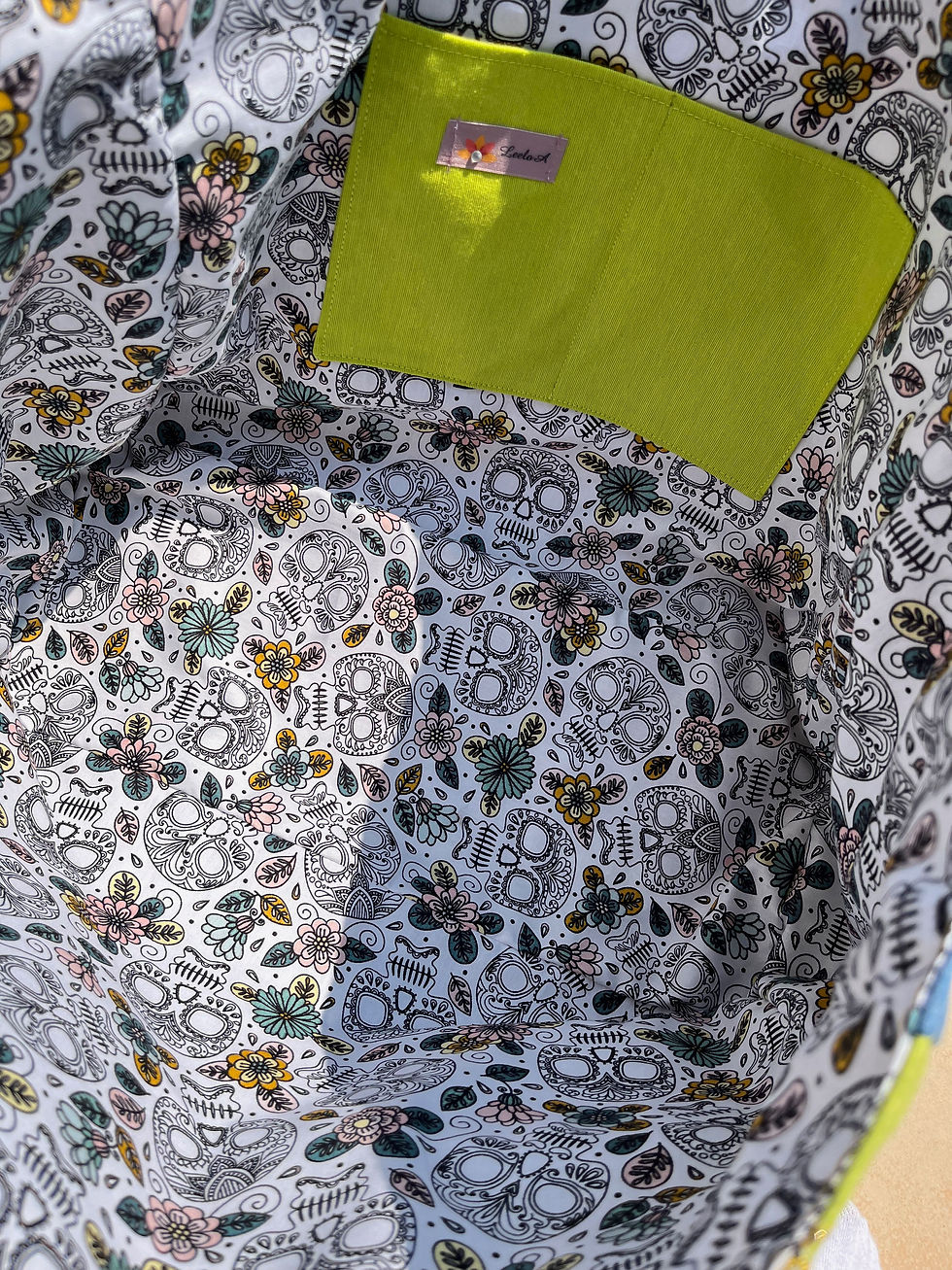 Miniature : GRAND SAC CABAS TETE DE MORT MULTICOLOR - LEELOA - INTERIEUR