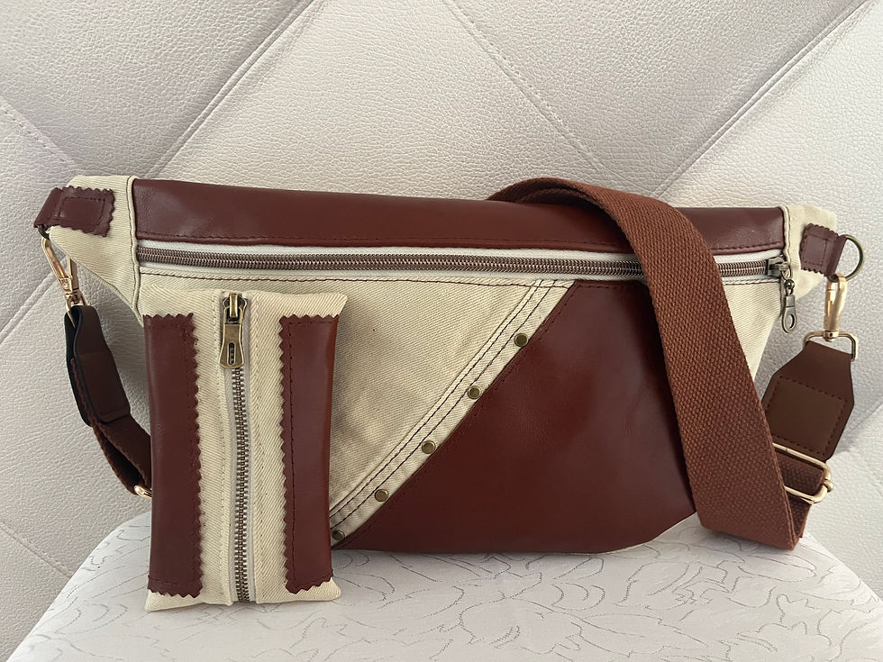 Miniature : SAC BANANE "SABLE D'AUTOMNE" - LEELOA - FAIT MAIN - DEVANT