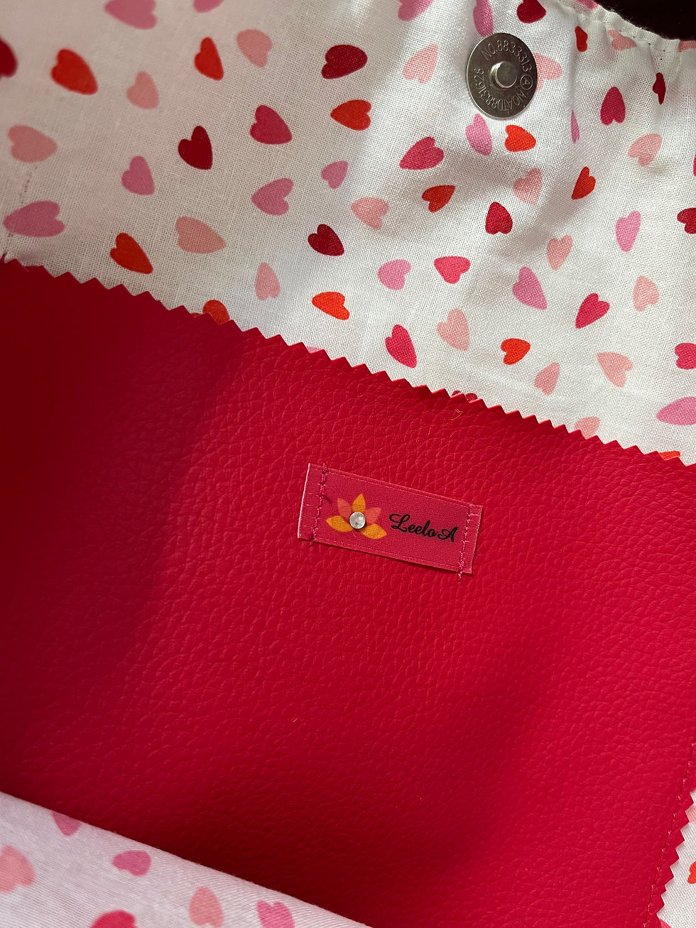 Miniature : SAC CABAS "LOVE" BLEU - LEELOA - VUE INTERIEUR