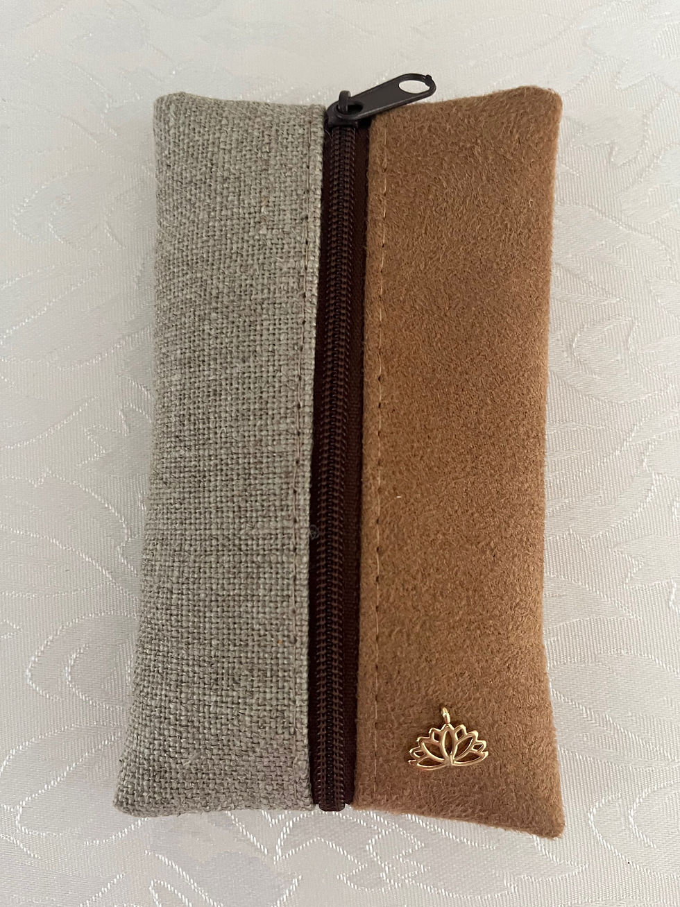 SAC BANANE "CARAMEL" - LEELOA - LIN BEIGE - PORTE MONNAIE