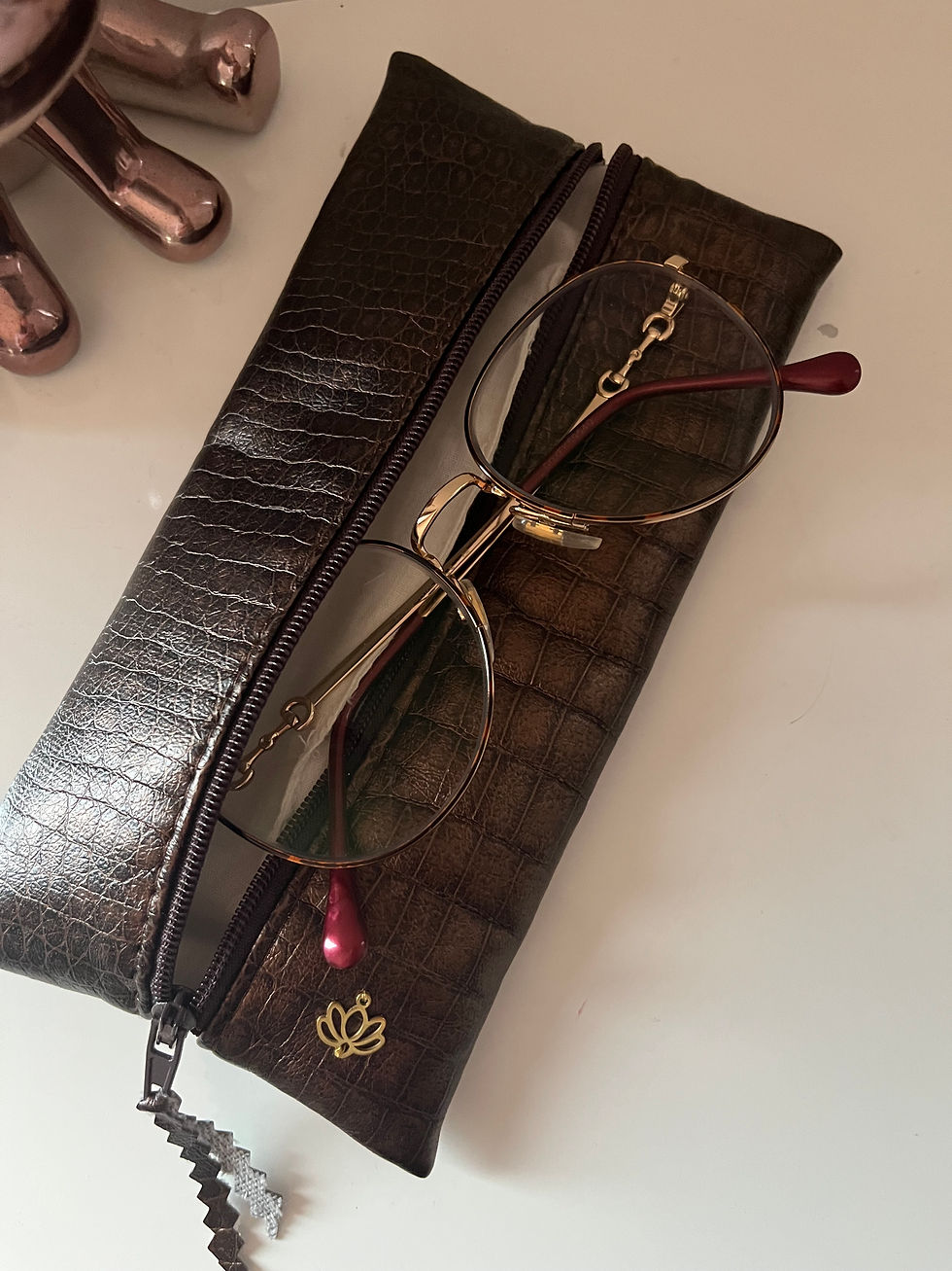 Miniature : POCHETTE MAQUILLAGE "CROCOA" - BEAUTE FAIT MAIN - LEELOA