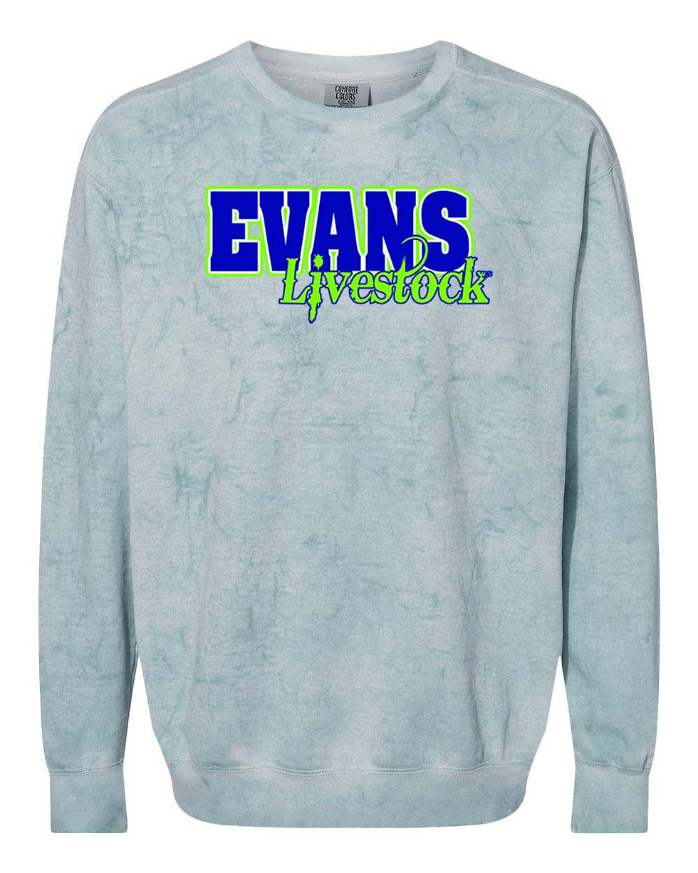 Thumbnail: Evans Livestock - Comfort Colors - Crew - Adult/Unisex - Colorblast - Blue Print