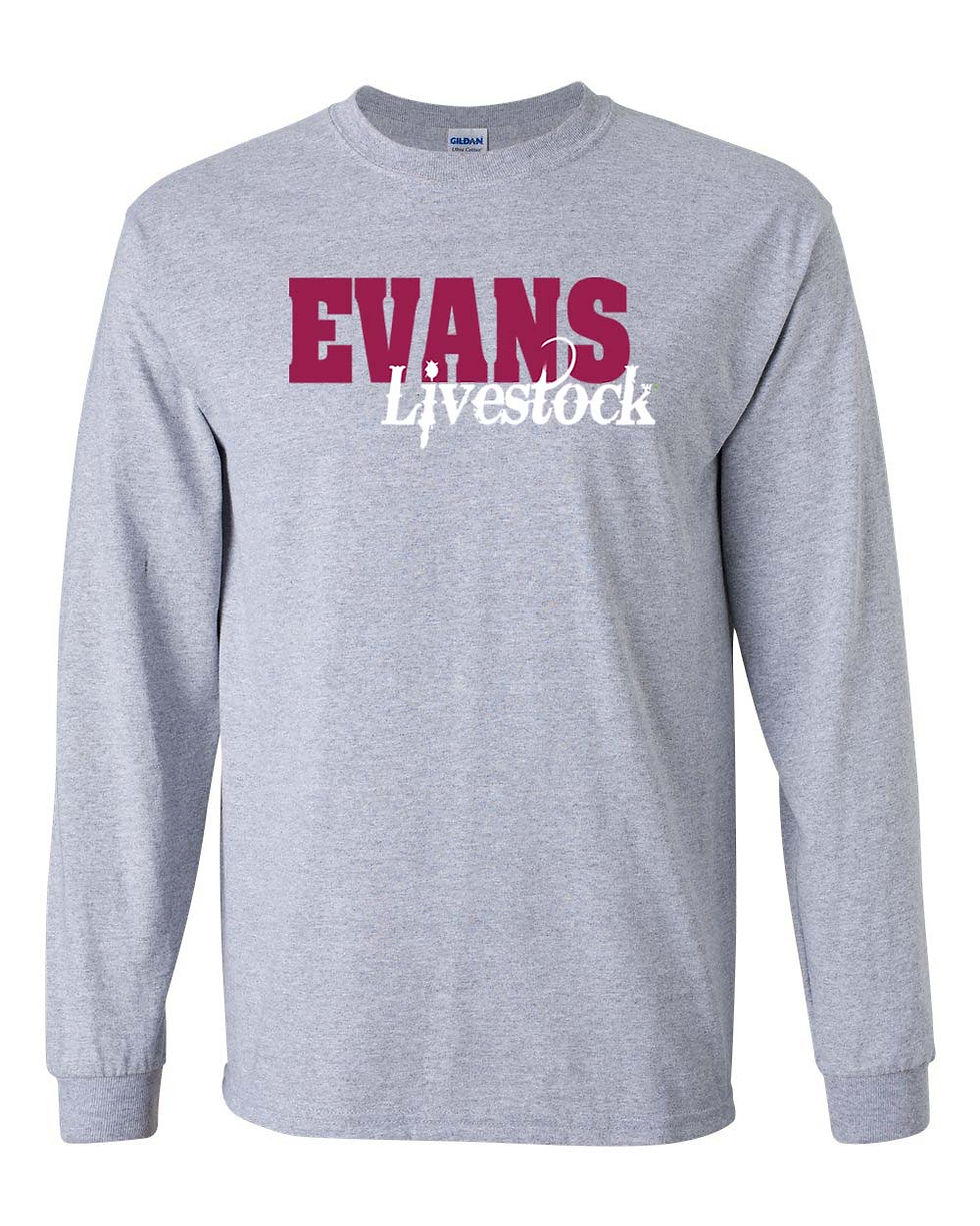 Thumbnail: Evans - Long Sleeve Tee - Adult/Youth/Unisex - Gildan - Red