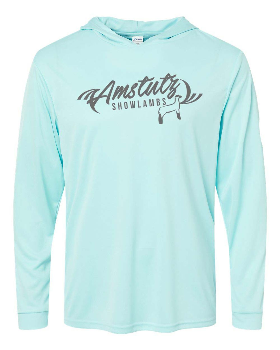 Thumbnail: Amstutz - Performance - Hooded Long Sleeve Tee - Adult/Unisex - 220 - Grey Print