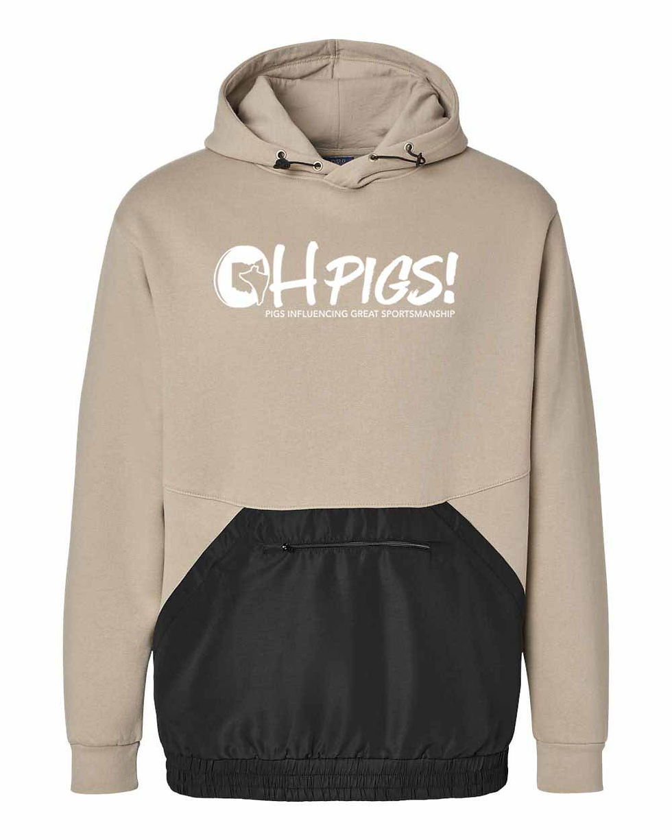 Thumbnail: OH Pigs - Unisex - Adult - Mixed Media Hoodie - 23112 - Logo