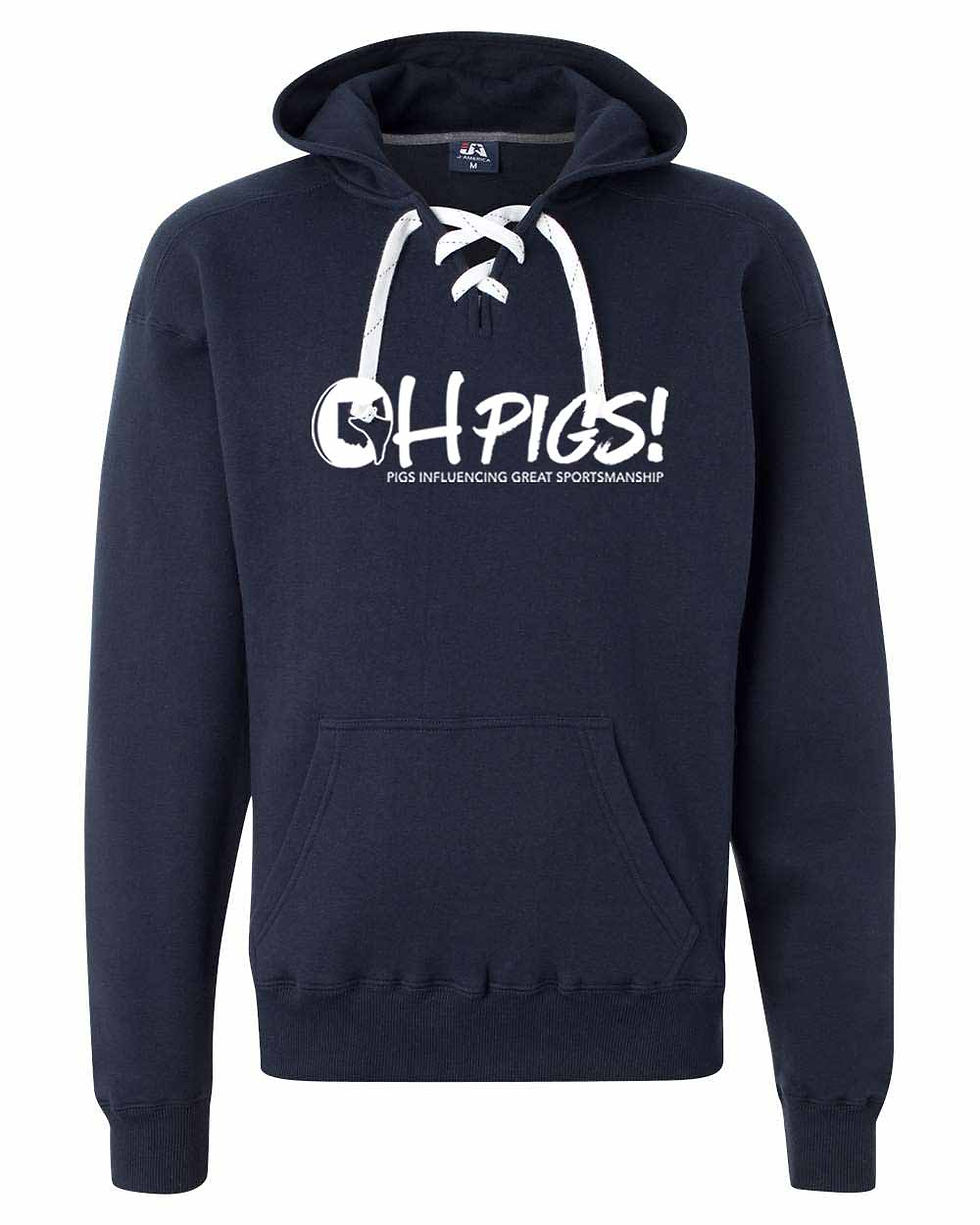 Thumbnail: OH Pigs - Adult/Unisex - Lace Up Hoodie - JA8830 - Logo