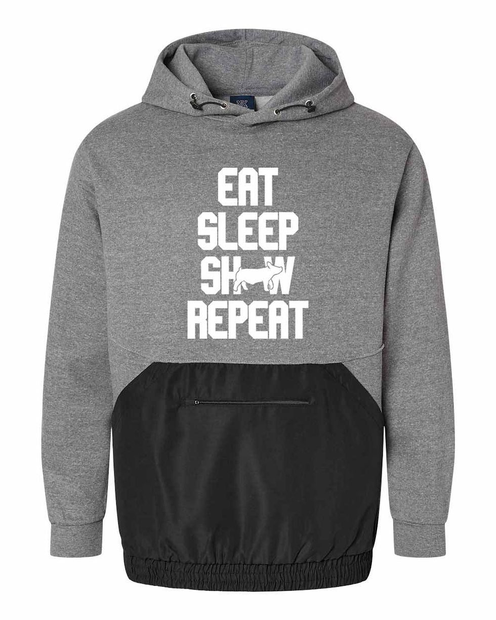 Thumbnail: OH Pigs - Unisex - Adult - Mixed Media Hoodie - 23112 - Eat