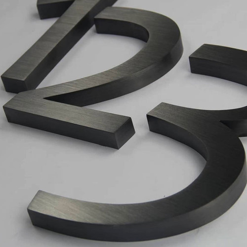 black titanium fabricated metal house number,door numbers,laser cut ...