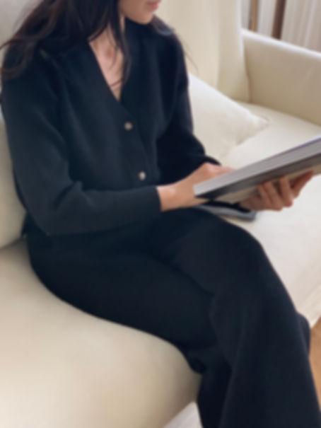 Cashmere Knit Set-Up Black