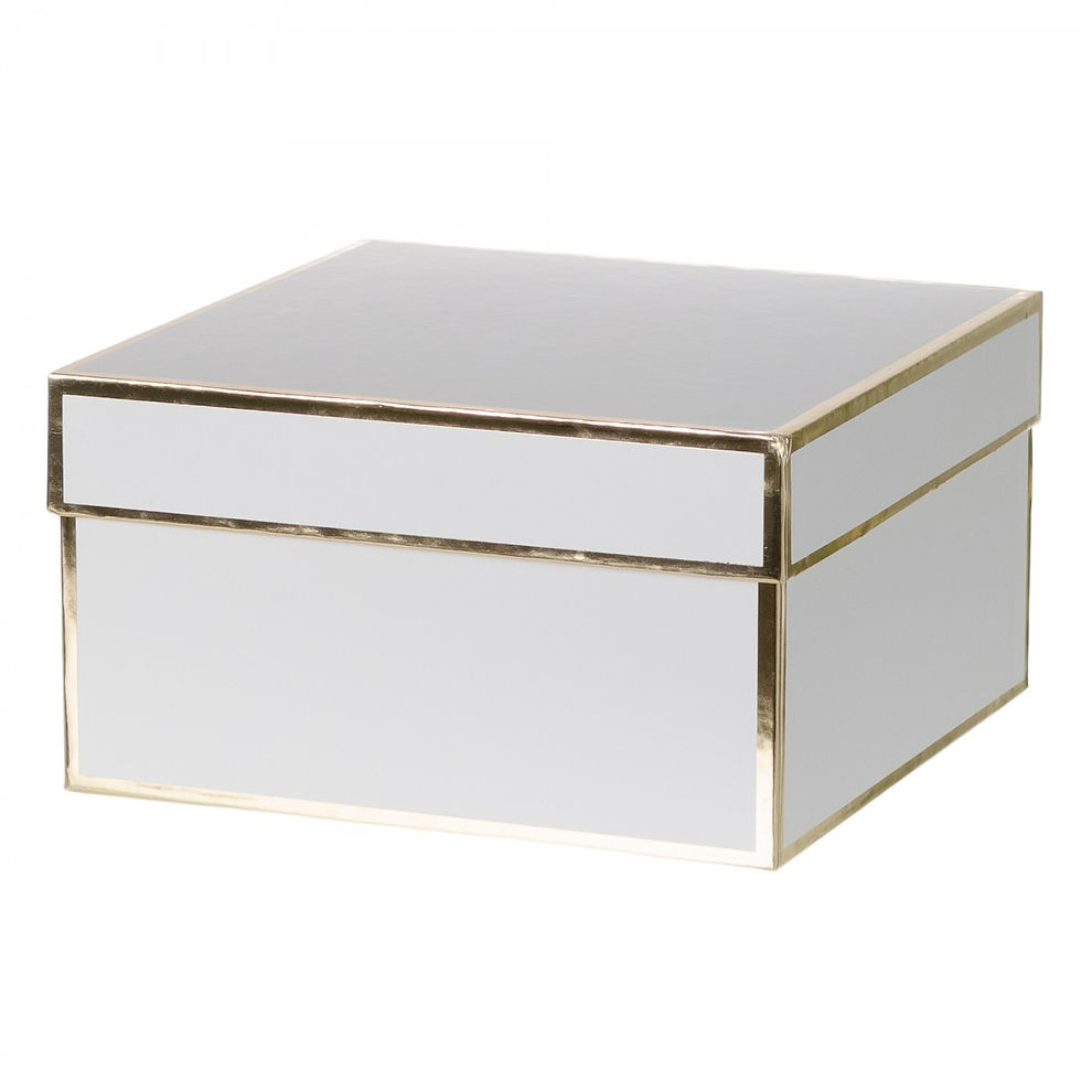 WHITE AND GOLD GIFT BOX PLUS SATIN RIBBON about